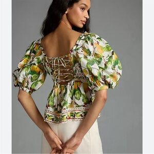011. FARM RIO NWT ITALY LEMON TOP OPEN BACK MEDIUM